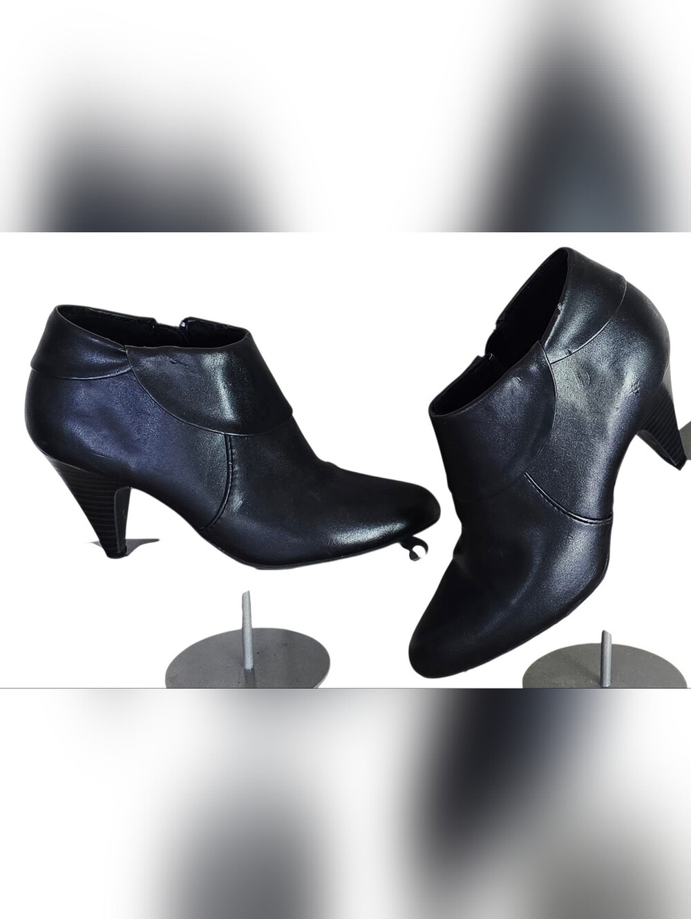 Fioni Women's Black Ankle Booties - Classic Heel Size 7.5M